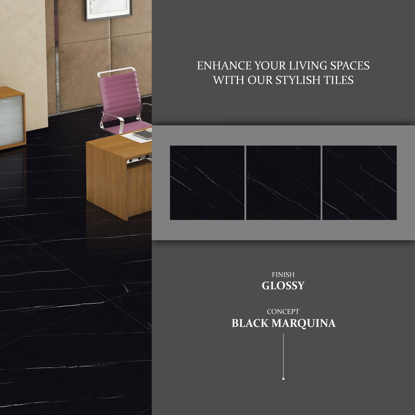 Black Marquina 120x120cm