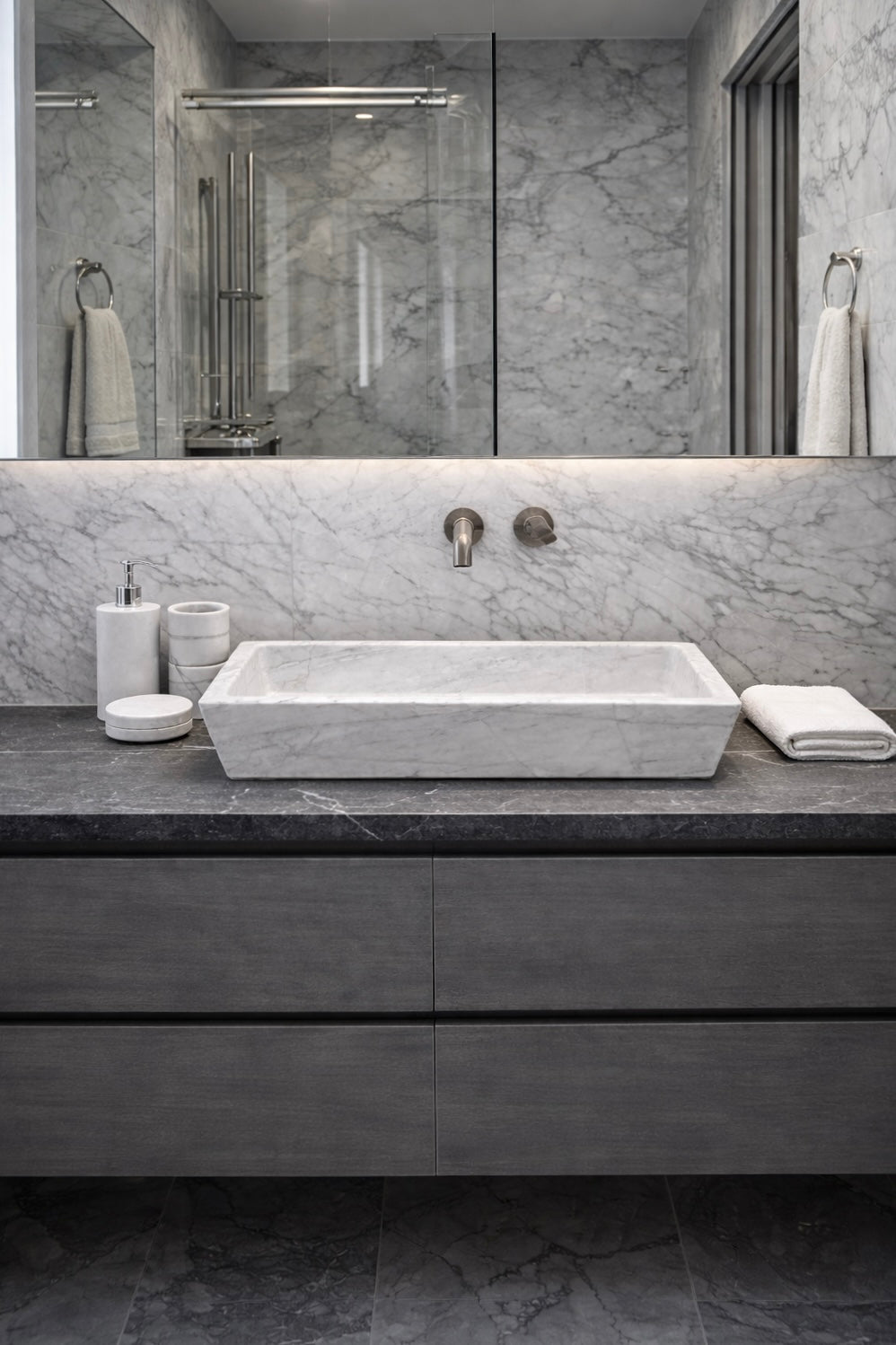 Marmor Waschbecken | Kentro White Dream Edged