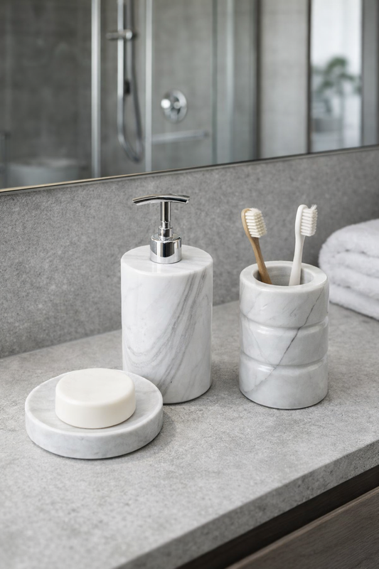 Accessoires | Marmor Seifenspender Set "Exquisite"