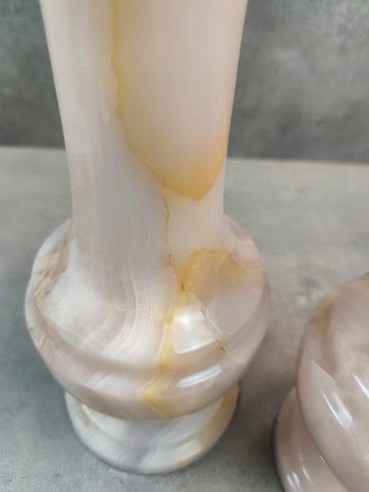 Onyx Marmor Alabaster Vase "LUMINA"