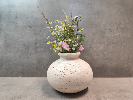 Exklusive Travertin-Vase "Amphora"