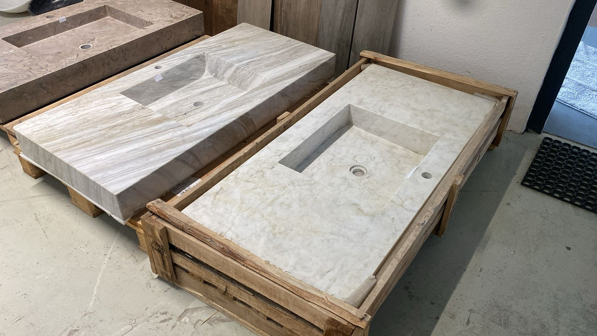 XXL Marmor Waschtische Massive Unikate aus Handarbeit