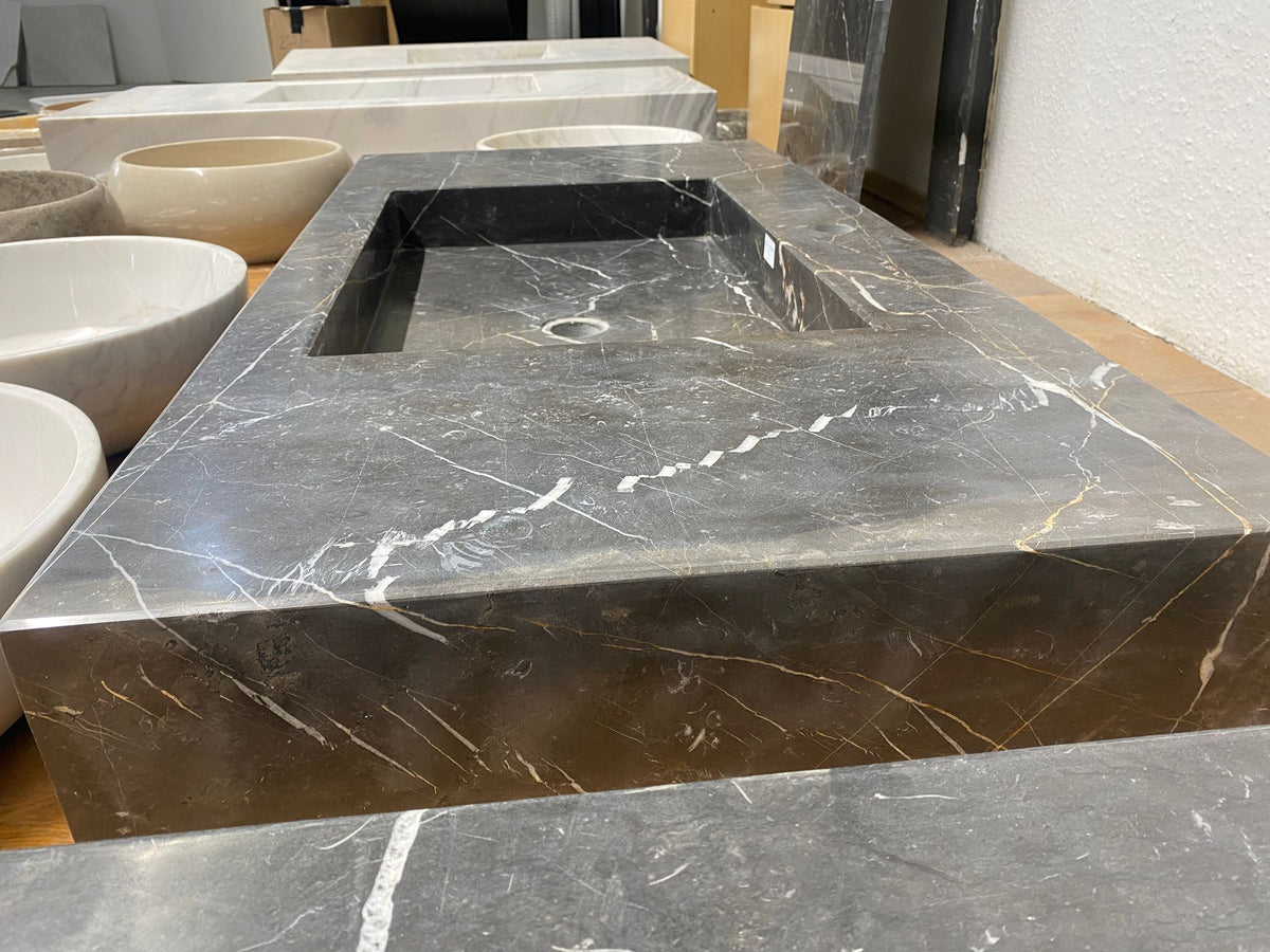 XXL Marmor Waschbecken | Midnight Obsidian