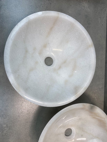 Loghi White Shine | Marmor Waschbecken aus weißem Onyx Stein